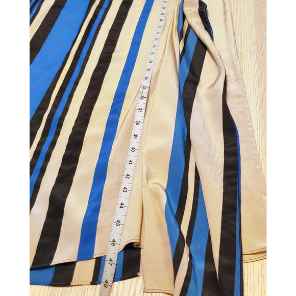 Diane Von Furstenberg DVF Borel Stripe Silk Shift Dress Size 2 Beige Blue Resort - Picture 15 of 16